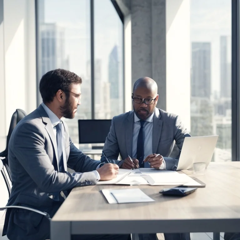 Leadership mentor guiding executive during strategy session